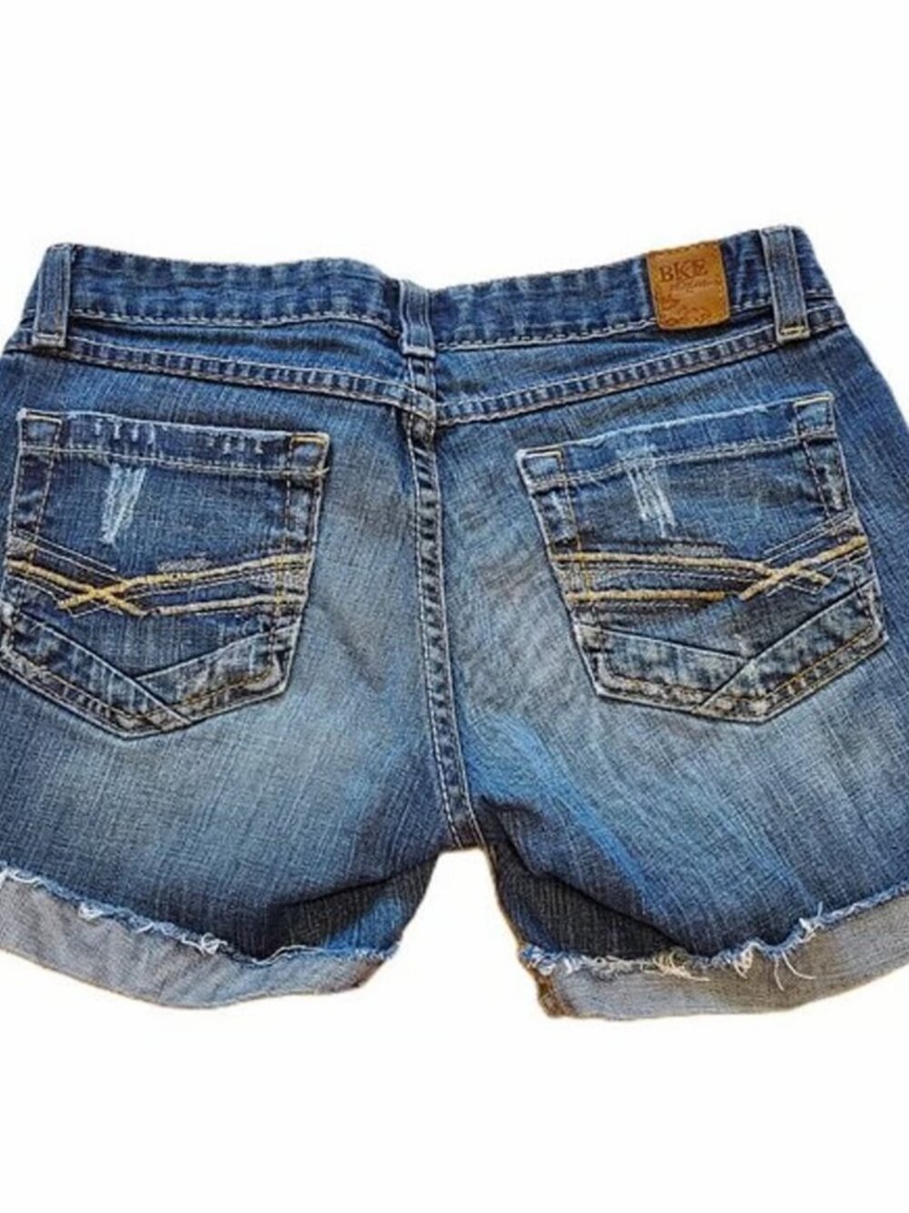 BKE Denim Star Stretch Cut Off Shorts Women's 29 Blue Distressed Coastal Cowgirl